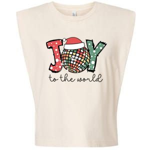 Joy To The World Disco Christmas Holiday Garment-Dyed Women's Muscle Tee