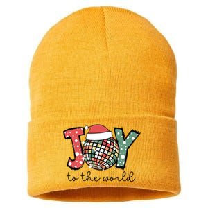 Joy To The World Disco Christmas Holiday Sustainable Knit Beanie