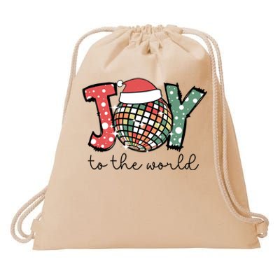 Joy To The World Disco Christmas Holiday Drawstring Bag