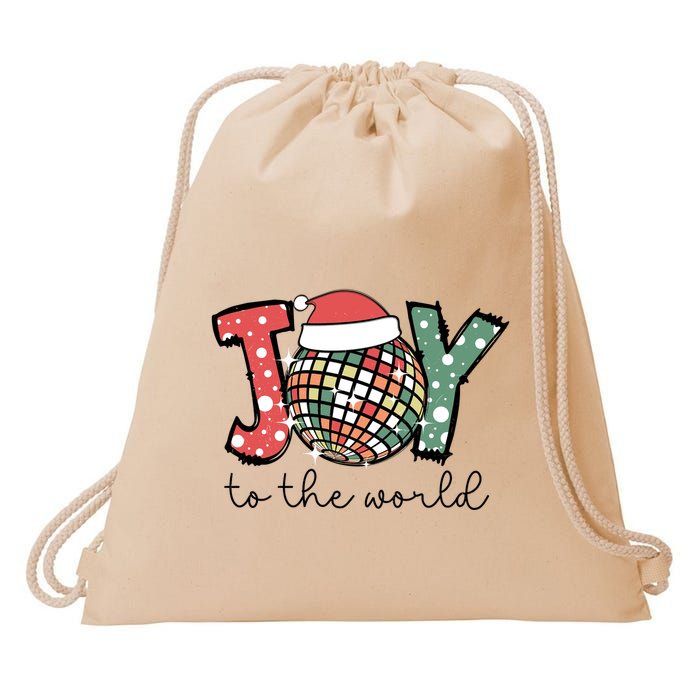 Joy To The World Disco Christmas Holiday Drawstring Bag