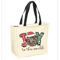 Joy To The World Disco Christmas Holiday Zip Tote Bag