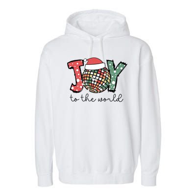 Joy To The World Disco Christmas Holiday Garment-Dyed Fleece Hoodie