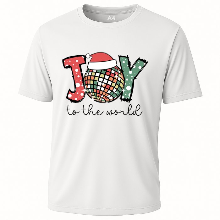 Joy To The World Disco Christmas Holiday Cooling Performance Crew T-Shirt
