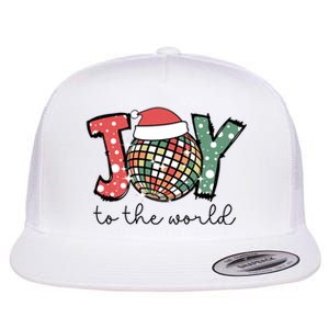 Joy To The World Disco Christmas Holiday Flat Bill Trucker Hat