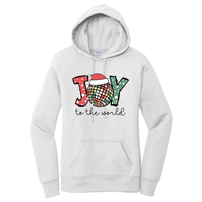 Joy To The World Disco Christmas Holiday Women's Pullover Hoodie