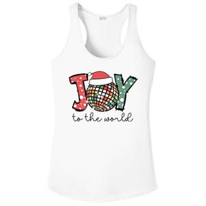 Joy To The World Disco Christmas Holiday Ladies PosiCharge Competitor Racerback Tank