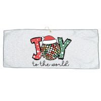 Joy To The World Disco Christmas Holiday Large Microfiber Waffle Golf Towel