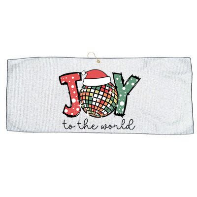 Joy To The World Disco Christmas Holiday Large Microfiber Waffle Golf Towel