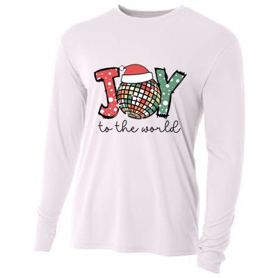 Joy To The World Disco Christmas Holiday Cooling Performance Long Sleeve Crew