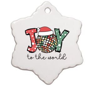 Joy To The World Disco Christmas Holiday Ceramic Star Ornament