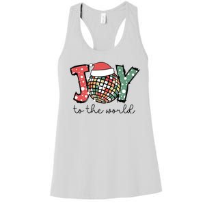 Joy To The World Disco Christmas Holiday Women's Racerback Tank