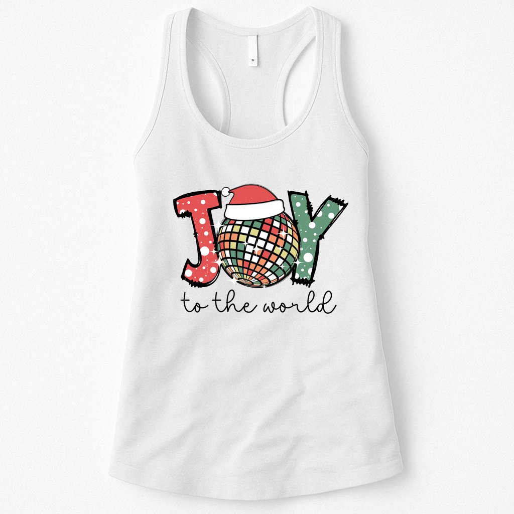Joy To The World Disco Christmas Holiday Womens Tank Top