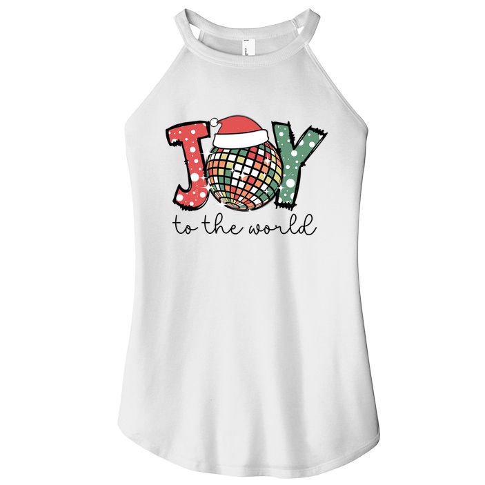 Joy To The World Disco Christmas Holiday Women's Perfect Tri Rocker Tank