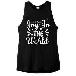 Joy To The World Funny Graphic Tees And Gift Ladies PosiCharge Tri-Blend Wicking Tank