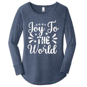 Joy To The World Funny Graphic Tees And Gift Women's Perfect Tri Tunic Long Sleeve Shirt