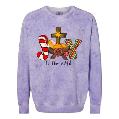 Joy To The World Jesus Sublimation Merry Christmas Gift Colorblast Crewneck Sweatshirt