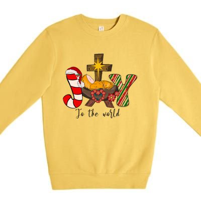 Joy To The World Jesus Sublimation Merry Christmas Gift Premium Crewneck Sweatshirt