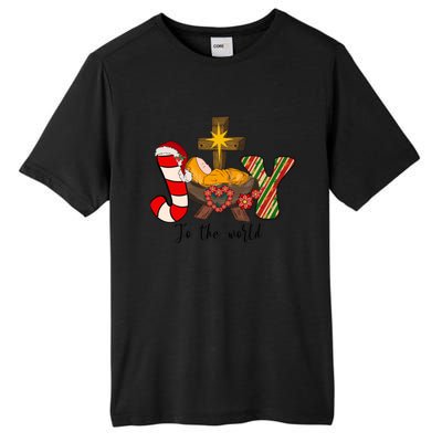 Joy To The World Jesus Sublimation Merry Christmas Gift Tall Fusion ChromaSoft Performance T-Shirt