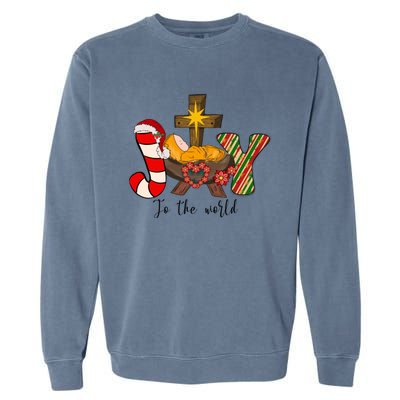 Joy To The World Jesus Sublimation Merry Christmas Gift Garment-Dyed Sweatshirt