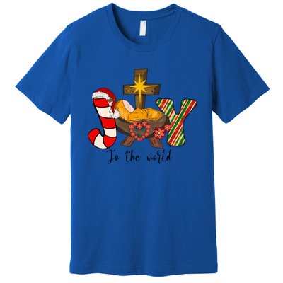 Joy To The World Jesus Sublimation Merry Christmas Gift Premium T-Shirt