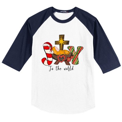 Joy To The World Jesus Sublimation Merry Christmas Gift Baseball Sleeve Shirt