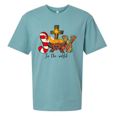 Joy To The World Jesus Sublimation Merry Christmas Gift Sueded Cloud Jersey T-Shirt