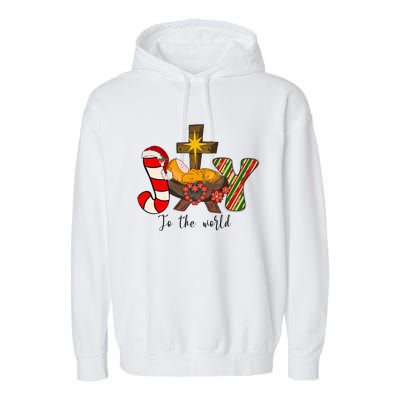 Joy To The World Jesus Sublimation Merry Christmas Gift Garment-Dyed Fleece Hoodie