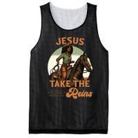 Jesus Take The Reins Christian Black Cowgir Mesh Reversible Basketball Jersey Tank