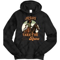 Jesus Take The Reins Christian Black Cowgir Tie Dye Hoodie