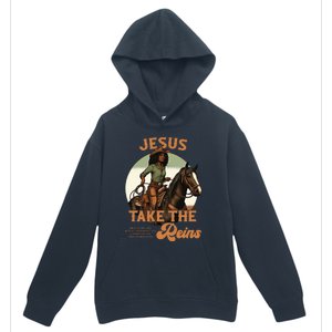 Jesus Take The Reins Christian Black Cowgir Urban Pullover Hoodie