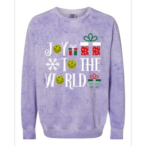 Joy To The World Pickleball Christmas Gift Colorblast Crewneck Sweatshirt