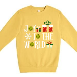 Joy To The World Pickleball Christmas Gift Premium Crewneck Sweatshirt