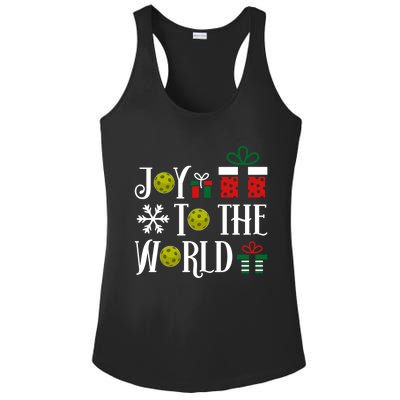 Joy To The World Pickleball Christmas Gift Ladies PosiCharge Competitor Racerback Tank