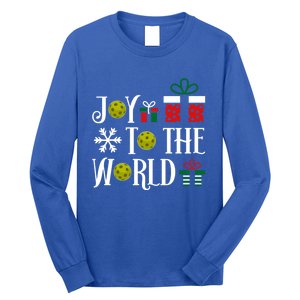 Joy To The World Pickleball Christmas Gift Long Sleeve Shirt