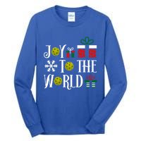 Joy To The World Pickleball Christmas Gift Tall Long Sleeve T-Shirt