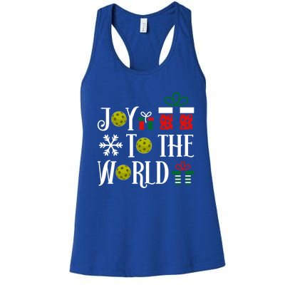 Joy To The World Pickleball Christmas Gift Women's Racerback Tank