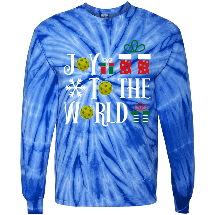 Joy To The World Pickleball Christmas Gift Tie-Dye Long Sleeve Shirt