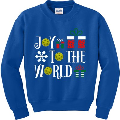 Joy To The World Pickleball Christmas Gift Kids Sweatshirt