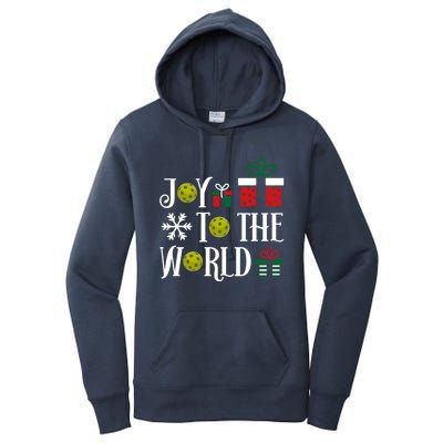 Joy To The World Pickleball Christmas Gift Women's Pullover Hoodie