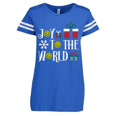 Joy To The World Pickleball Christmas Gift Enza Ladies Jersey Football T-Shirt