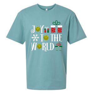 Joy To The World Pickleball Christmas Gift Sueded Cloud Jersey T-Shirt