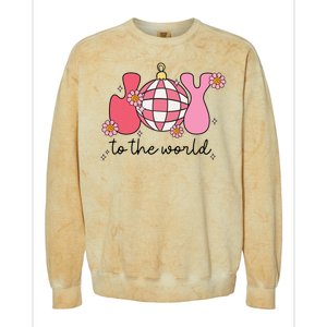 Joy To The World Cute Disco Holiday Colorblast Crewneck Sweatshirt