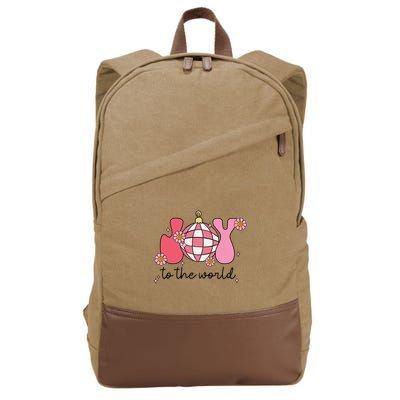Joy To The World Cute Disco Holiday Cotton Canvas Backpack