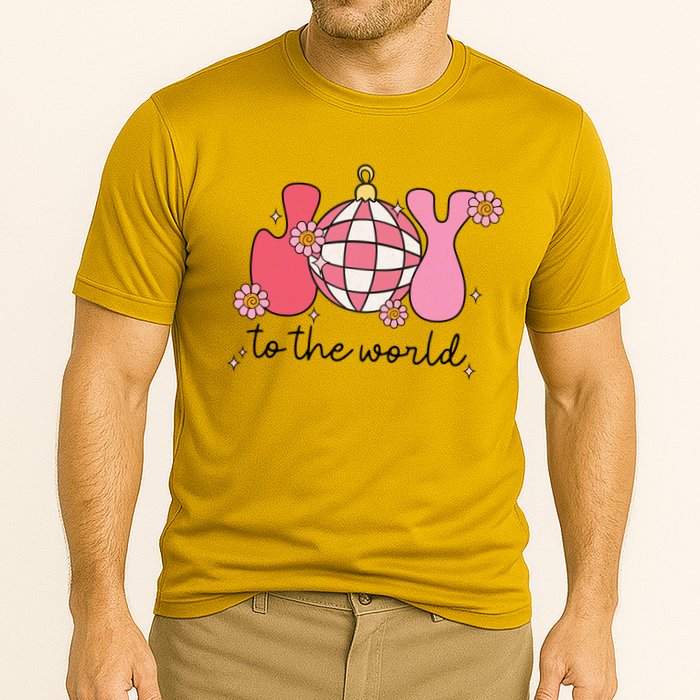 Joy To The World Cute Disco Holiday Cooling Performance Crew T-Shirt