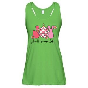 Joy To The World Cute Disco Holiday Ladies Essential Flowy Tank