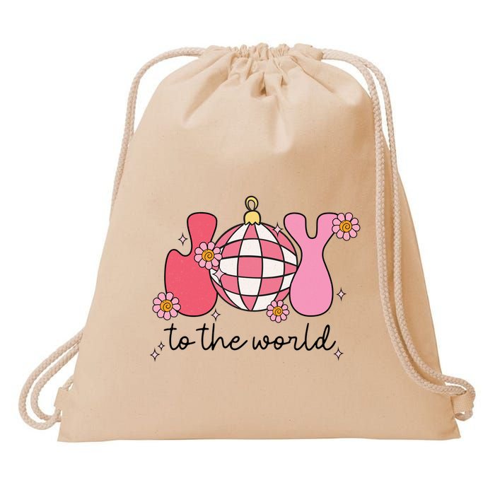 Joy To The World Cute Disco Holiday Drawstring Bag