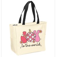 Joy To The World Cute Disco Holiday Zip Tote Bag