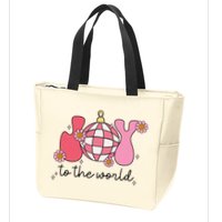 Joy To The World Cute Disco Holiday Zip Tote Bag