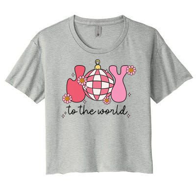 Joy To The World Cute Disco Holiday Women's Crop Top Tee