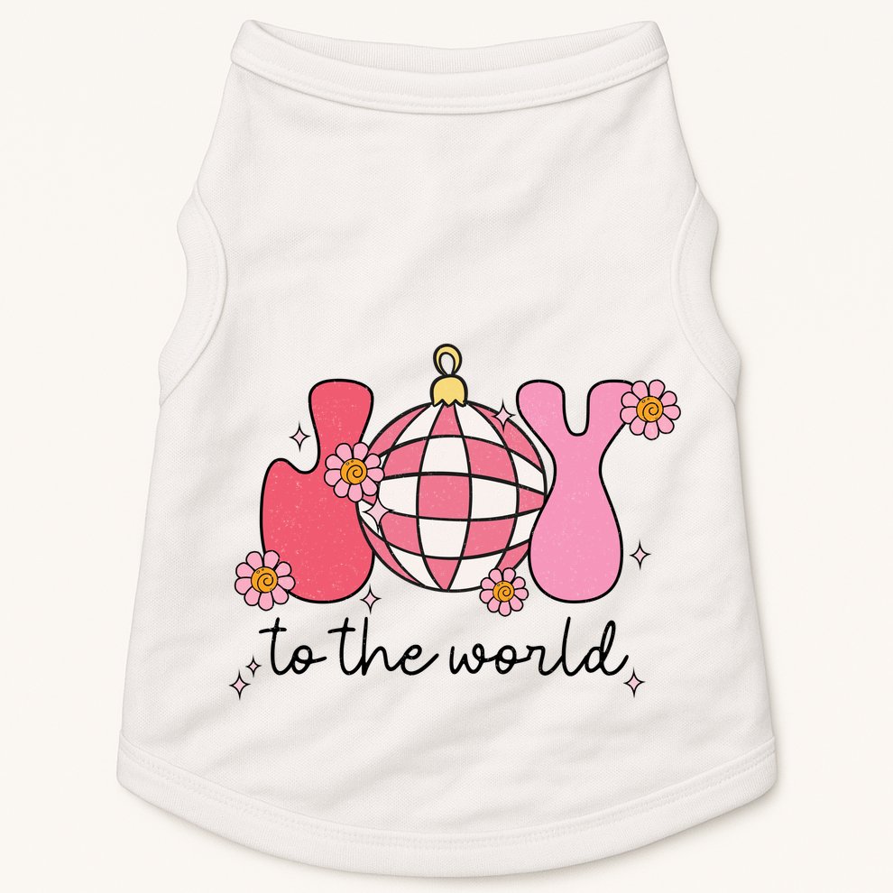 Joy To The World Cute Disco Holiday Doggie Tank